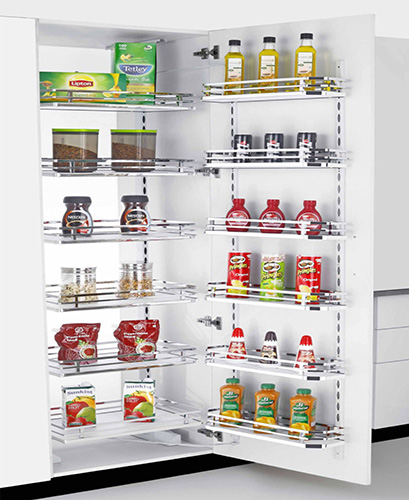 2 Strip Tandem Pantry Unit Soft Close Chrome